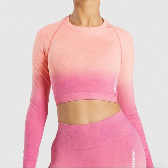 Gymshark Tops - Gymshark adapt ombré seamless long sleeve crop top. Size Small.